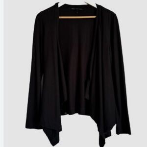 Pact Organic Cotton Blend Waterfall Open Cardigan Black